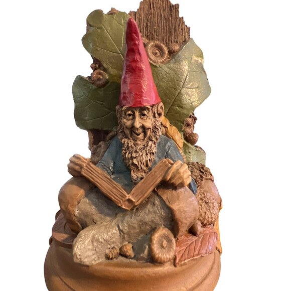 Vintage Tom Clark Betty Able Gnome Bookends 6.5" Tall Books Tree Bark Estate - Picture 7 of 10